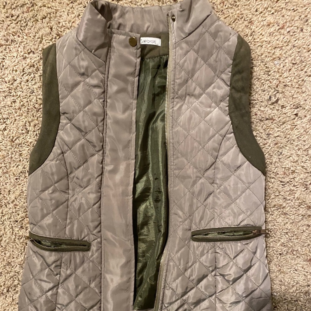 Army Green Quilted Vest